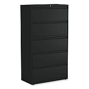 Alera Lateral File, 5 Legal/Letter/A4/A5-Size File Drawers, Black, 36" x 18.63" x 67.63" (ALEHLF3667BL)