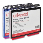 Universal Spiral Bound Index Cards, Ruled, 4 x 6, White, 120/Pack (47302)