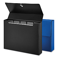 Universal Poly Index Card Box, Holds 100 4 x 6 Cards, 4 x 1.33 x 6, Plastic, Black/Blue, 2/Pack (UNV47305)
