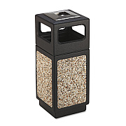 Safco Canmeleon Aggregate Panel Receptacles, 15 gal, Polyethylene/Stainless Steel, Black (SAF9470NC)