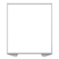 Ghent Floor Partition with Aluminum Frame, 48.06 x 2.04 x 53.86, White (GHEMP544820)