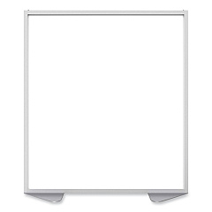 Ghent Floor Partition with Aluminum Frame, 48.06 x 2.04 x 53.86, White (GHEMP544820)