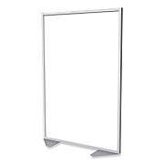 Ghent Floor Partition with Aluminum Frame, 48.06 x 2.04 x 71.86, White (GHEMP724820)