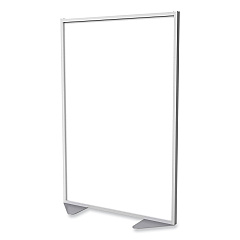 Ghent Floor Partition with Aluminum Frame, 48.06 x 2.04 x 71.86, White (GHEMP724820)