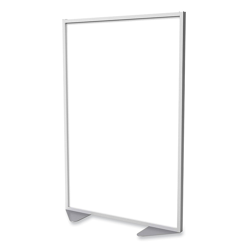 Ghent Floor Partition with Aluminum Frame, 48.06 x 2.04 x 71.86, White (GHEMP724820)