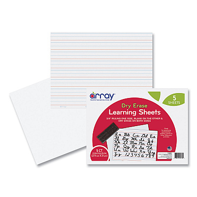 Pacon GoWrite! Dry Erase Learning Boards, 8.25 x 11, White Surface, 5/Pack (PACLB8511)