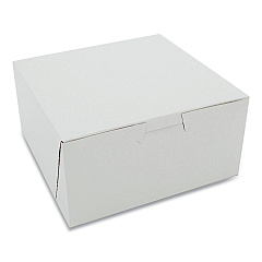 SCT White One-Piece Non-Window Bakery Boxes, Standard, 3 x 6 x 6, White, Paper, 250/Carton (SCH1505)