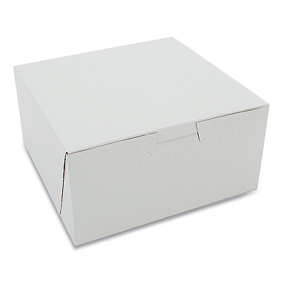 SCT White One-Piece Non-Window Bakery Boxes, Standard, 3 x 6 x 6, White, Paper, 250/Carton (SCH1505)