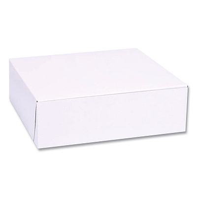 SCT White One-Piece Non-Window Bakery Boxes, Standard, 8 x 2.5 x 8, White, Paper, 250/Bundle (SCH1533)