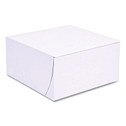 SCT White One-Piece Non-Window Bakery Boxes, Standard, 8 x 8 x 4, White, Paper, 250/Bundle (SCH1541)