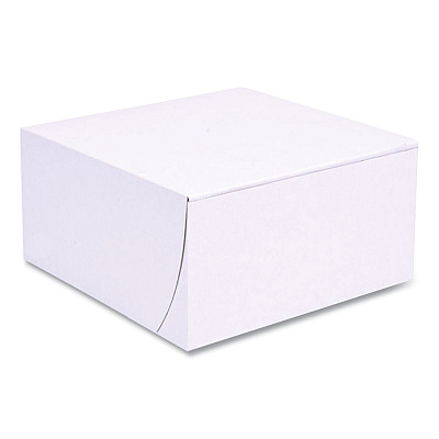 SCT White One-Piece Non-Window Bakery Boxes, Standard, 8 x 8 x 4, White, Paper, 250/Bundle (SCH1541)