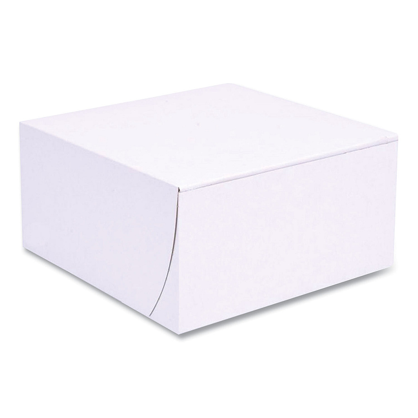 SCT White One-Piece Non-Window Bakery Boxes, Standard, 8 x 8 x 4, White, Paper, 250/Bundle (SCH1541)