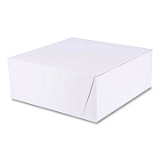 SCT White One-Piece Non-Window Bakery Boxes, Standard, 10 x 10 x 4, White, Paper, 100/Bundle (SCH1573)