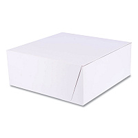 SCT White One-Piece Non-Window Bakery Boxes, Standard, 10 x 10 x 4, White, Paper, 100/Bundle (SCH1573)