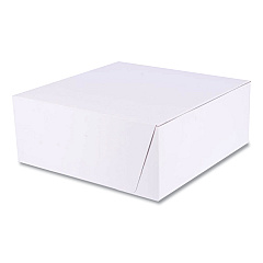 SCT White One-Piece Non-Window Bakery Boxes, Standard, 10 x 10 x 4, White, Paper, 100/Bundle (SCH1573)
