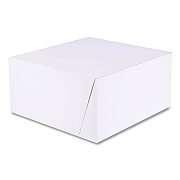 SCT White One-Piece Non-Window Bakery Boxes, Standard, 10 x 10 x 5, White/Kraft, Paper, 100/Bundle (SCH1576)