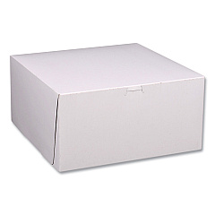 SCT White One-Piece Non-Window Bakery Boxes, Standard, 12 x 12 x 6, White/Kraft, Paper, 50/Bundle (SCH1589)