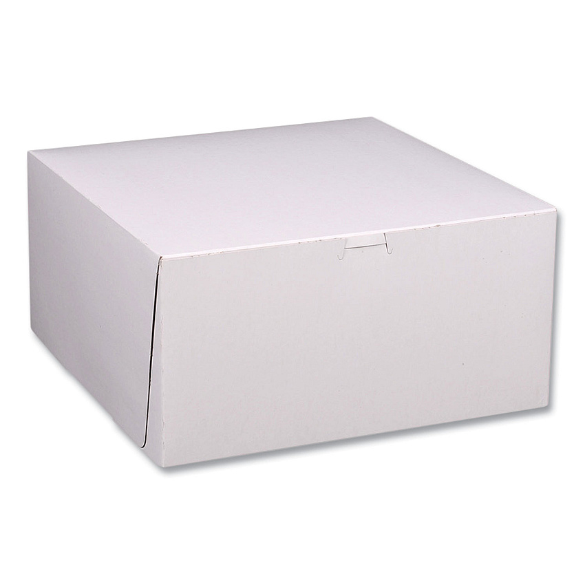 SCT White One-Piece Non-Window Bakery Boxes, Standard, 12 x 12 x 6, White/Kraft, Paper, 50/Bundle (SCH1589)