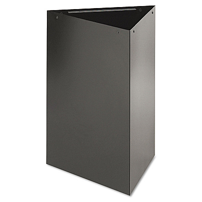 Safco Trifecta Waste Receptacle, 38" High Base, 21 gal, Steel, Black (SAF9553BL)