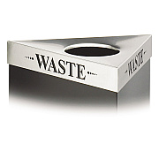 Safco Trifecta Waste Receptacle Lid, Laser Cut "WASTE" Inscription, 20w x 20d x 3h, Stainless Steel (SAF9560WA)