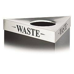Safco Trifecta Waste Receptacle Lid, Laser Cut "WASTE" Inscription, 20w x 20d x 3h, Stainless Steel (SAF9560WA)