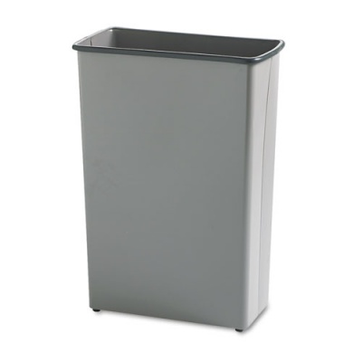 Safco Square and Rectangular Wastebasket, 88 qt, Steel, Charcoal (9618CH)
