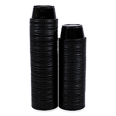 Boardwalk Souffle/Portion Cups, 2 oz, Polypropylene, Black, 125 Cups/Sleeve, 20 Sleeves/Carton (BWKPRTN2BL)