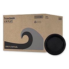 Boardwalk Hi-Impact Plastic Dinnerware, Plate, 6" dia, Black, 1,000/Carton (BWKPLTHIPS6BL)