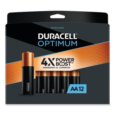 Duracell Optimum Alkaline AA Batteries, 12/Pack (OPT1500B12PR)