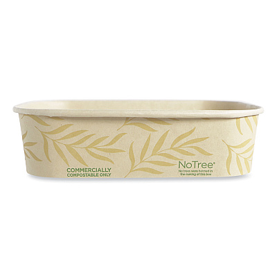 World Centric No Tree Rectangular Containers, 16 oz, 4.7 x 6.8 x 1.6, Natural, Sugarcane, 300/Carton (WORCTNT16)