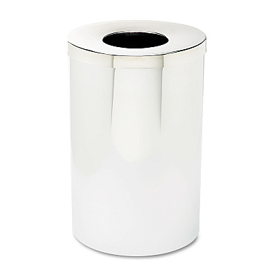 Safco Reflections Receptacles, 35 gal, Steel, Chrome (SAF9695)