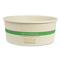 World Centric No Tree Wide Paper Bowls, 24 oz, 5.9" Diameter x 2.4"h, Natural, Sugarcane, 300/Carton (WORBONT24W)