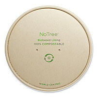 World Centric Paper Lids for Bowls. 5.9" Diameter, Natural, Paper, 300/Carton (WORBOLNT24W)