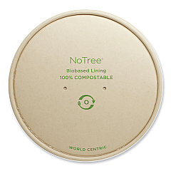 World Centric Paper Lids for Bowls. 5.9" Diameter, Natural, Paper, 300/Carton (WORBOLNT24W)