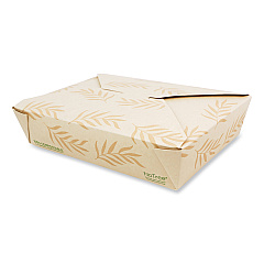 World Centric No Tree Folded Takeout Containers, 50 oz, 6.2 x 8.5 x 1.85, Natural, Sugarcane, 200/Carton (WORTONT2)