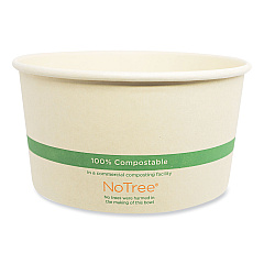 World Centric No Tree Wide Paper Bowls, 32 oz, 5.9" Diameter x 3.1"h, Natural, Sugarcane, 300/Carton (WORBONT32W)