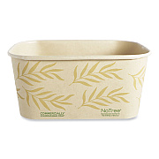World Centric No Tree Rectangular Containers, 32 oz, 4.7 x 6.8 x 3, Natural, Sugarcane, 300/Carton (WORCTNT32)