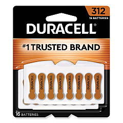 Duracell Hearing Aid Battery, #312, 16/Pack (DURDA312B16ZM09)