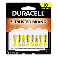 Duracell Hearing Aid Battery, #10, 16/Pack (DURDA10B16ZM10)