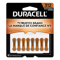 Duracell Hearing Aid Battery, #312, 8/Pack (DURDA312B8ZM09)