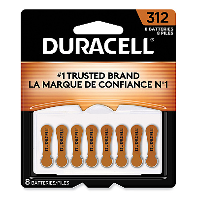 Duracell Hearing Aid Battery, #312, 8/Pack (DURDA312B8ZM09)