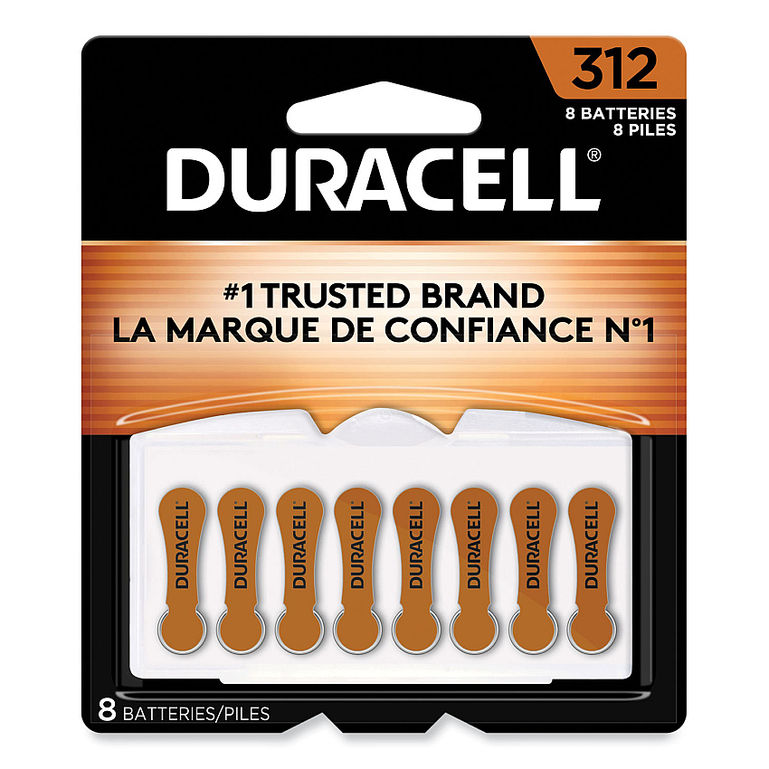 Duracell Hearing Aid Battery, #312, 8/Pack (DURDA312B8ZM09)