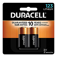 Duracell Specialty High-Power Lithium Battery, 123, 3 V, 2/Pack (DURDL123AB2BPK)