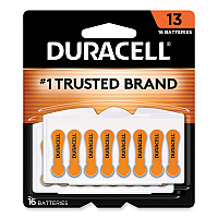 Duracell Hearing Aid Battery, #13, 16/Pack (DURDA13B16ZM09)