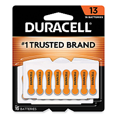 Duracell Hearing Aid Battery, #13, 16/Pack (DURDA13B16ZM09)