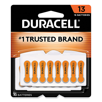 Duracell Hearing Aid Battery, #13, 16/Pack (DURDA13B16ZM09)