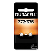 Duracell Button Cell Battery, 376/377, 1.5 V, 2/Pack (DURD377B2PK)