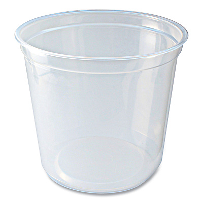Fabri-Kal Microwavable Deli Containers, 24 oz, 4.6 Diameter x 4.1 h, Clear, Plastic, 500/Carton (FABPK24TC)