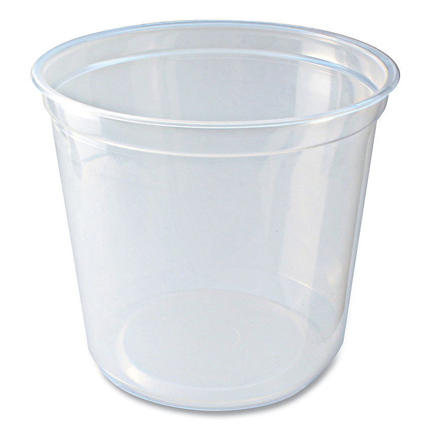 Fabri-Kal Microwavable Deli Containers, 24 oz, 4.6 Diameter x 4.1 h, Clear, Plastic, 500/Carton (FABPK24TC)