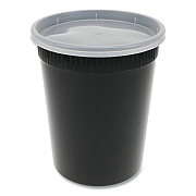 Pactiv Evergreen Newspring DELItainer Microwavable Container, 32 oz, 4.55 x 4.55 x 5.55, Black/Clear, Plastic, 240/Carton (PCTYSD2532B)
